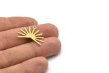 Brass Sun Charm, 8 Textured Raw Brass Sun Charms With 1 Loop (20x25x0.80mm) M02292