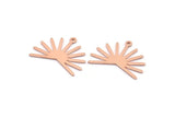 Copper Sun Charm, 8 Raw Copper Sun Charms With 1 Loop, Findings (20x25x0.80mm) M02293
