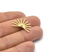 Brass Sun Charm, 8 Textured Raw Brass Sun Charms With 1 Loop And 1 Hole (20x25x0.80mm) M02298