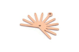 Copper Sun Charm, 8 Raw Copper Sun Charms With 1 Loop And 1 Hole, Findings (20x25x0.80mm) M02299