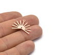 Copper Sun Charm, 8 Raw Copper Sun Charms With 1 Loop And 1 Hole, Findings (20x25x0.80mm) M02299