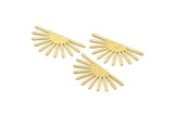 Brass Sun Blank, 8 Textured Raw Brass Sun Blanks, Findings, Connectors (16x30x0.80mm) M02307
