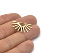 Brass Sun Blank, 8 Raw Brass Sun Blanks, Findings, Connectors (16x30x0.80mm) M02309