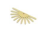 Brass Sun Charm, 8 Raw Brass Sun Charms With 1 Hole (16x30x0.80mm) M02312