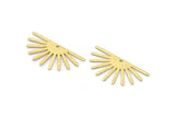 Brass Sun Charm, 8 Textured Raw Brass Sun Charms With 1 Hole (16x30x0.80mm) M02313