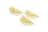 Brass Sun Charm, 8 Textured Raw Brass Sun Charms With 1 Hole (16x30x0.80mm) M02313