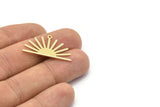 Brass Sun Charm, 8 Raw Brass Sun Charms With 1 Loop (17x30x0.80mm) M02315