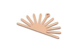 Copper Sun Charm, 8 Raw Copper Sun Charms With 1 Loop, Findings (17x30x0.80mm) M02317