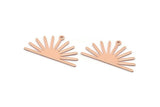 Copper Sun Charm, 8 Raw Copper Sun Charms With 1 Loop, Findings (17x30x0.80mm) M02317
