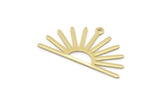 Brass Sun Charm, 8 Raw Brass Sun Charms With 1 Loop (17x30x0.80mm) M02318