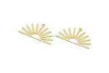 Brass Sun Charm, 8 Raw Brass Sun Charms With 1 Loop (17x30x0.80mm) M02318