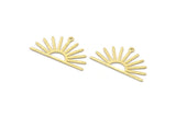 Brass Sun Charm, 8 Textured Raw Brass Sun Charms With 1 Loop (17x30x0.80mm) M02319