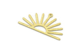 Brass Sun Charm, 8 Textured Raw Brass Sun Charms With 1 Loop (17x30x0.80mm) M02319