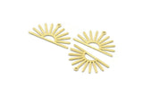 Brass Sun Charm, 8 Textured Raw Brass Sun Charms With 1 Loop (17x30x0.80mm) M02319