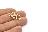 Brass Sun Charm, 8 Raw Brass Sun Charms With 2 Loops (19x30x0.80mm) M02321