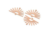 Copper Sun Charm, 8 Raw Copper Sun Charms With 2 Loops, Findings (19x30x0.80mm) M02323
