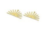 Brass Sun Charm, 8 Raw Brass Sun Charms With 1 Loop And 1 Hole (17x30x0.80mm) M02327
