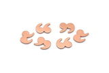 Copper Quotation Marks, 50 Raw Copper Quotation Marks Blanks, Findings (7x9x0.80mm) M02332