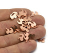 Copper Quotation Marks, 50 Raw Copper Quotation Marks Blanks, Findings (7x9x0.80mm) M02332