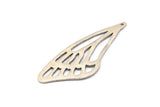 Silver Wing Charm, 2 Antique Silver Plated Brass Wing Charms With 2 Loops (52x22x1mm) V097