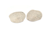 Silver Geometric Charm, 4 Textured Antique Silver Plated Brass Stamping Blanks With 1 Hole, Pendants, Findings (35x32x0.60mm) D1117 H1099