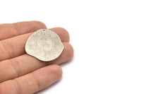 Silver Geometric Charm, 4 Textured Antique Silver Plated Brass Stamping Blanks With 1 Hole, Pendants, Findings (35x32x0.60mm) D1117 H1099