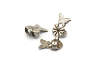 Silver Heart Stopper, 25 Antique Silver Plated Brass Butterfly Earring Back Stopper, Earring Stud Back Stoppers (14x10mm) D1101 H1086