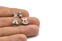 Silver Heart Stopper, 25 Antique Silver Plated Brass Butterfly Earring Back Stopper, Earring Stud Back Stoppers (14x10mm) D1101 H1086