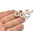 Silver Snake Pendant, Antique Silver Plated Brass Snake Pendants With 1 Loop, Findings (53x26x2.3mm) N1574 H1375
