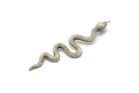 Gümüş Yılan Kolye, 1 Halka, Tılsımlar, Bulgularla Birlikte 2 Antik Gümüş Kaplama Pirinç Yılan Kolye (53x13x1,8 mm) N1600 H0044