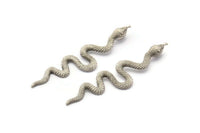 Gümüş Yılan Kolye, 1 Halka, Tılsımlar, Bulgularla Birlikte 2 Antik Gümüş Kaplama Pirinç Yılan Kolye (53x13x1,8 mm) N1600 H0044