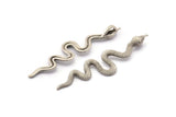 Gümüş Yılan Kolye, 1 Halka, Tılsımlar, Bulgularla Birlikte 2 Antik Gümüş Kaplama Pirinç Yılan Kolye (53x13x1,8 mm) N1600 H0044
