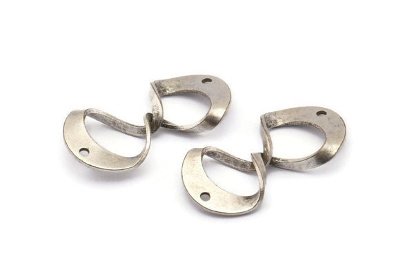Silver Infinity Charm, 8 Antique Silver Plated Brass Infinity Necklace Charms With 2 Holes, Connectors, Findings (29x15x0.80mm) D1246 H1079