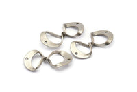 Silver Infinity Charm, 8 Antique Silver Plated Brass Infinity Necklace Charms With 2 Holes, Connectors, Findings (29x15x0.80mm) D1246 H1079