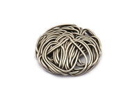 Silver Round Charm, 2 Antique Silver Plated Brass Wire Charms, Earrings, Findings (25mm) D1251