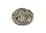 Silver Round Charm, 2 Antique Silver Plated Brass Wire Charms, Earrings, Findings (25mm) D1251