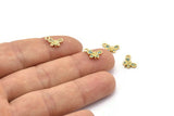 Gold Butterfly Charm, 4 Gold Plated Butterfly, Cubic Zircon, CZ Pave Butterfly Charm, Zircon Charm Pendants (7x11mm) SY0002