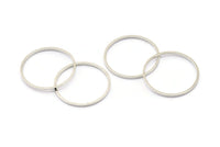20mm Silver Rings - 24 Silver Brass Circle Connectors (20x0.8mm) D0389