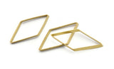 Brass Diamond Charm, 12 Raw Brass Wide Cut Open Diamond Ring Charms (20x40x5x0.5mm) D0167