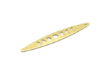 Brass Oval Charm, 12 Raw Brass, Brass Charms, Brass Oval Moon Phases Charms With 1 Hole (50x7x0.80mm) M02500