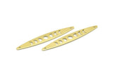 Brass Oval Charm, 12 Raw Brass, Brass Charms, Brass Oval Moon Phases Charms With 2 Holes (50x7x0.80mm) M02498