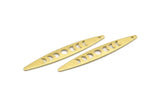 Brass Oval Charm, 12 Textured Raw Brass, Brass Charms, Brass Oval Moon Phases Charms With 1 Hole (50x7x0.80mm) M02495