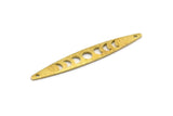 Brass Oval Charm, 12 Textured Raw Brass, Brass Charms, Brass Oval Moon Phases Charms With 2 Holes (50x7x0.80mm) M02497