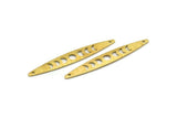 Brass Oval Charm, 12 Textured Raw Brass, Brass Charms, Brass Oval Moon Phases Charms With 2 Holes (50x7x0.80mm) M02497