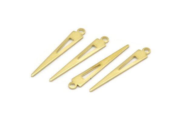 Brass Triangle Charm, Raw Brass Tiny Triangle Charms With 1 Loop, Findings (29x4.5x0.80mm) M02505