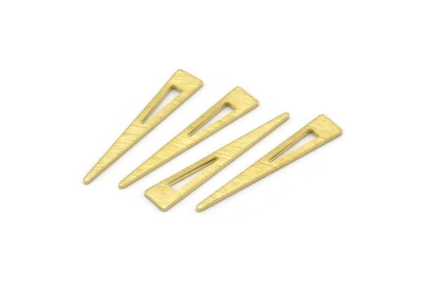 Brass Triangle Blank, 50 Textured Raw Brass Tiny Triangle Stamping Blanks, Findings (26x4.5x0.80mm) M02501
