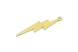 Brass Lightning Charm, 12 Raw Brass, Brass Lightning Charms With 1 Loop (35x8x0.80mm) M02472