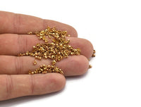 Brass Chain Connector, 100 Raw Brass Ball Chain Connector Clasps (1.2mm) L001
