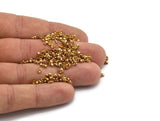 Brass Chain Connector, 100 Raw Brass Ball Chain Connector Clasps (1.2mm) L001