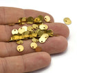 6mm Stamping Tag, 100 Raw Brass Round Tags, Charms, Findings, Stamping Tag (6mm) Brs79 A0287